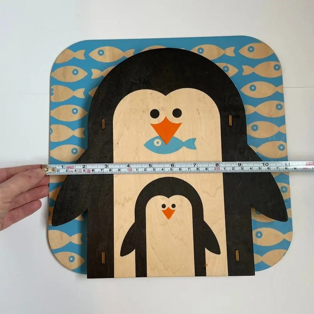Penguin wooden wall hanging
